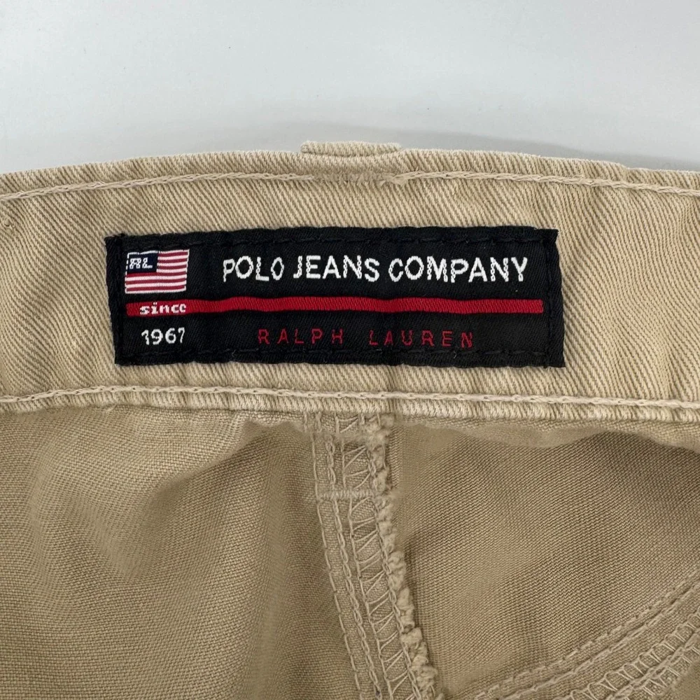 Polo Jeans Co Ralph Lauren Mens Khaki Straight Leg Cotton Pants 34x30‎ Tan 5898Y